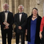 Ely Choral Society conductor Andrew Parnell with the soloists