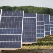 Stock image of a solar farm.