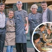 PizzaExpress manager Ben Rouse and members of his team in Ely.