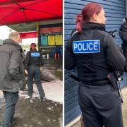 Police and other organisations carried out checks at a hand car wash in Stretham, near Ely.
