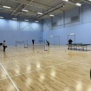Racquet sports being played at The Hive, Ely during the free community event