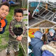 Storm Isha destroyed a greenhouse built for a children's allotment club.