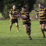 Two try scorer Jim Storey in the game against Wisbech.