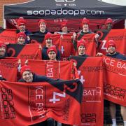 The Stretham Football Club players took on an ice bath for charity.