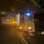 A van got stuck under Ely's most bashed bridge, near the city's railway station, on March 5.
