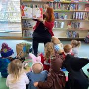 Children gathered at Ely Library for World Book Day