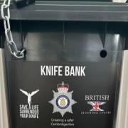 Cambridgeshire Constabulary have placed it there to allow people to hand in knives and other items without being prosecuted..