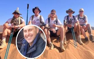 A team of five have embarked on a trek of over 100 kilometres across the Saharan desert in memory of Ely biker Phil Beeton.
