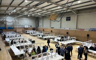 The floor is set for counting to commence in the Ross Peers Sports Centre in Soham, for the East Cambridgeshire local elections 2023