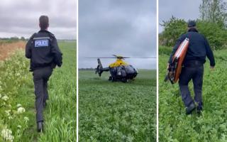 Police used a helicopter and drone to scour the East Cambridgeshire area while searching for the missing man.